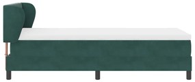 Boxspring Ágy Matrac Sötét Zöld 90x200 cm Bársony