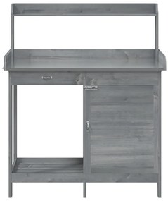 szürke tömör fenyőfa ültetőasztal szekrénnyel 110,5x45x124,5 cm