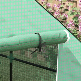 Outsunny Kerti Üvegház 3 Tiers Polcokkal, Erkély Üvegház, Megerősített 135 g/m² ponyva, Acél Váz, Felhúzható Cipzáras Ajtó, Zöldségek, Növények, Virág