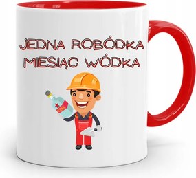 Piros Építőipari Bögre Barkácsoló Szakember Ajándék fényképes nyomtatással