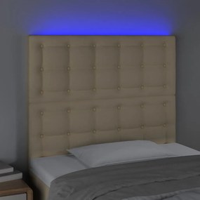 krémszínű szövet LED-es fejtámla 100x5x118/128 cm