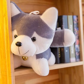 Plüss játék, AREOUT, Husky, pamut, 35 cm, szürke/fehér