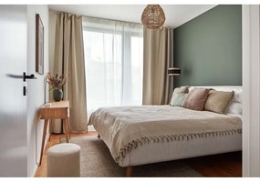 Világosszürke kárpitozott franciaágy tárolóhellyel ágyráccsal 180x200 cm Lotte – Meise Möbel