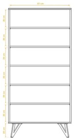 Tölgyfa könyvespolc 91x185 cm Golo - The Beds