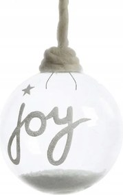 Üveg Bomba Akasztó Gyapjú Díszített Joy 12cm