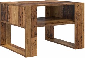 vidaXL Dohányzóasztal tárolóval Öreg fa 66 x 53 x 45 cm Faanyag