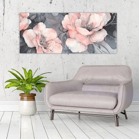 Kép - Virágok vázlata (120x50 cm)