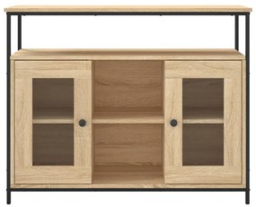 sonoma tölgy színű szerelt fa tálalószekrény 100 x 35 x 80 cm