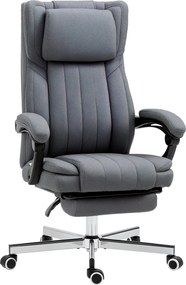 Vinsetto Ergonomikus Irodai Szék, Állítható Magasságú, Dönthető Háttámlával, Kartámlával, Lábtartóval és Fejtámasszal, Forgó Irodai Szék Kerekekkel, 6