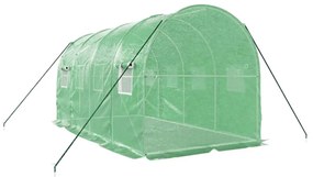 zöld acélvázas melegház 8 m² 4 x 2 x 2 m