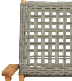 vidaXL 5 részes szürke polyrattan és tömör fa kerti étkezőgarnitúra