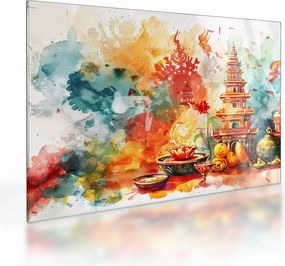 Üveg kép - Akvarell illusztráció (70x50 cm)
