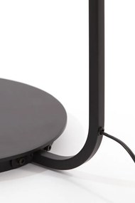 Matt fekete-natúr színű állólámpa textil búrával (magasság 164 cm) Lyra – Light &amp; Living