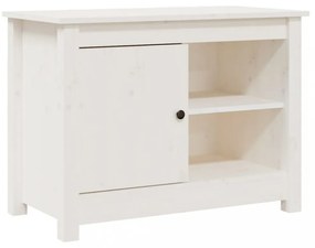 fehér tömör fenyőfa TV-szekrény 70 x 36,5 x 52 cm