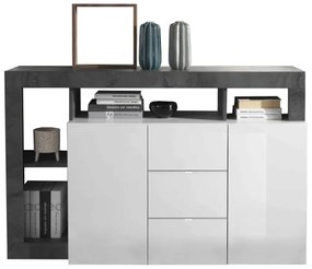 Komód LENOR fehér/antracit