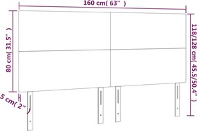 krémszínű műbőr fejtámla 160x5x118/128 cm