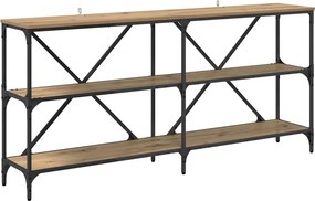 vidaXL Konzolasztal polcokkal Artisan tölgy 160 x 30 x 75 cm Faanyag