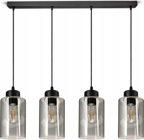 FĂŒggĆlĂĄmpa Mennyezeti CsillĂĄr Fekete Ăveg Glass Tube 535-BZ4 Led E27