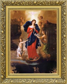 Szűzanya csomóoldó arany keret 40x50