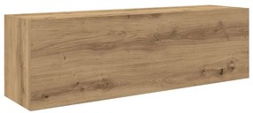 kézműves tölgy szerelt fa fali fürdőszobaszekrény 100x25x30 cm