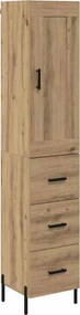 vidaXL Magasfiú fiókkal Artisan tölgy 34,5 x 34 x 180 cm Faanyag