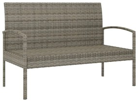 szürke polyrattan kerti pad párnával 105 cm