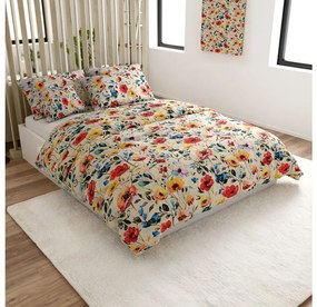 Krepp ágynemű FLOREEN krémszínű Ágyneműhuzat mérete: 70 x 90 cm | 140 x 200 cm