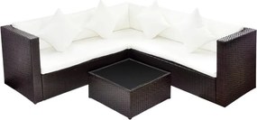 vidaXL 4 részes barna polyrattan kerti ülőgarnitúra párnával