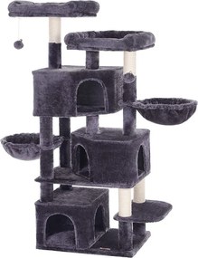 FEANDREA nagy macskafa 3 macskabarlanggal, 164 cm-es macskatorony, füstszürke