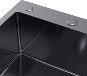 Erga HD, 1 kamrás acél mosogató 780x490x210 mm, bal, grafit, ERG-MLS-HD7849LB