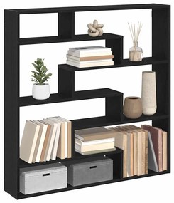 fekete szerelt fa fali kockapolc 7 rekeszes színű