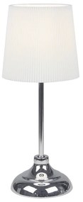Asztali lámpa, fém/fehér textil lámpabúra, GAIDEN