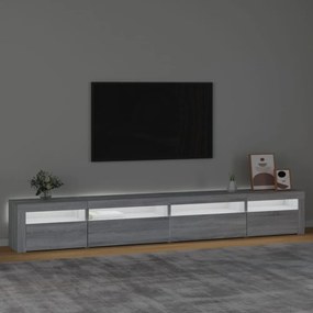 szürke sonoma színű TV-szekrény LED-lámpákkal 270x35x40 cm