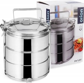 3 szintes emeletes ételszállító tálca ebédhez 3x1,3L