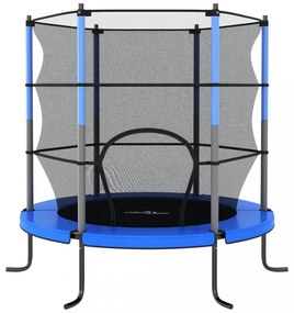 kerek kék trambulin védőhálóval 140 x 160 cm