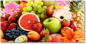 Fotó kép edzett üveg Színes gyümölcsök 140x70