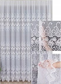 Függöny Hosszú Fehér Jacquard Sűrű Függöny Szalaggal Nappaliba Sz. 300x240