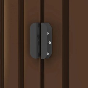 Barna acél kerti fészer 204 x 132 x 186 cm