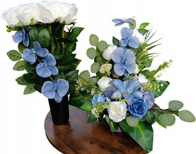 Szett XXL Csokor Sírdísz Virágok Mű Orchidea Prémium