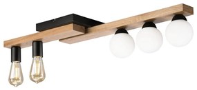 Felületre szerelhető csillár MATTE 2xE27/15W/230V + 3xG9/5W/230V fekete/tölgy