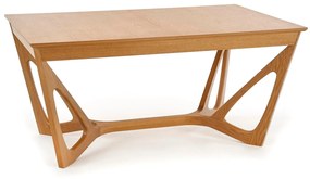 Asztal Houston 782Mézes tölgy, 77x100x160cm, Hosszabbíthatóság, Közepes sűrűségű farostlemez, Természetes fa furnér, Fa