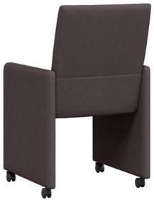 Kerekes Étkező Székek 2 pcs sötétbarna 58 x 65 x 94 cm szövet