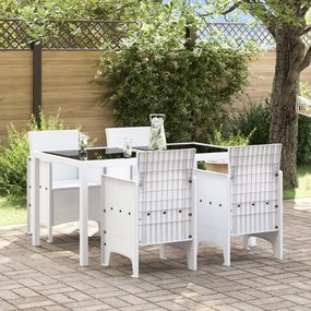 Kerti szék 4-es készlet Fehér Poli rattan Standard Könnyű súly