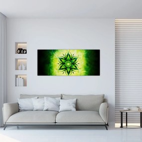 Kép - Virág mandala zöld háttérrel (120x50 cm)