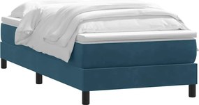 vidaXL sötétkék bársony rugós ágy matraccal 80x210 cm