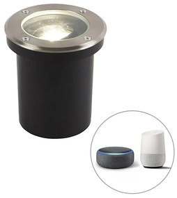 Okos kültéri talajszpot rozsdamentes acélból, WiFi-vel, GU10, IP65 - Delux