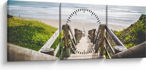 Kép - Bejárat a strandra (órával) (90x30 cm)