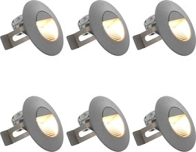 vidaXL 6 darab kör alakú ezüst kültéri LED falilámpa 2 W