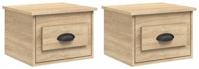2 db sonoma tölgy falra szerelhető éjjeliszekrény 41,5x36x28 cm