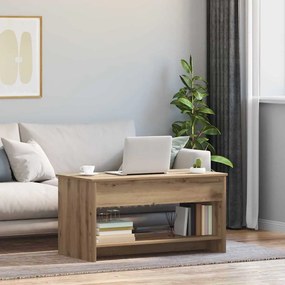 Dohányzóasztal kézműves tölgy 102 x 50 x 52.5 cm Faanyag